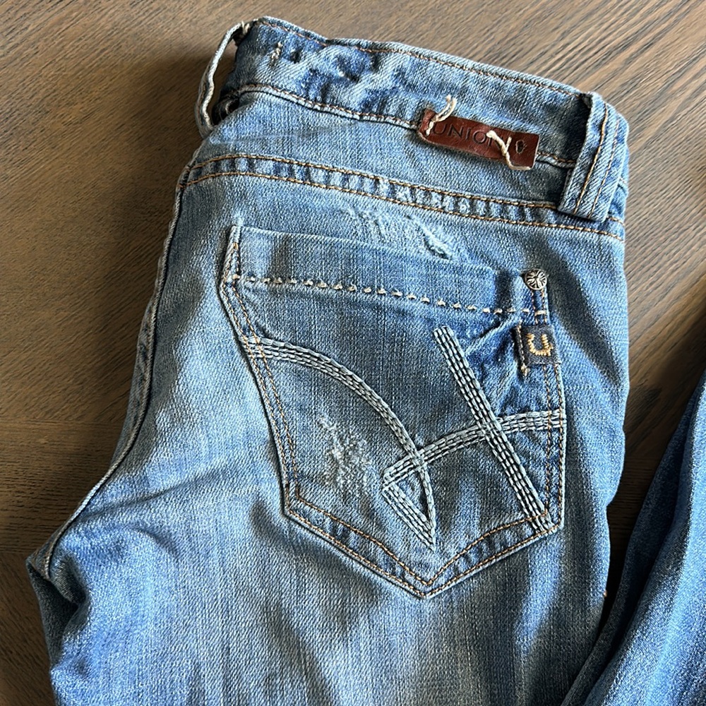 Union low rise distressed skinny jeans size 25 - Picture 2 of 6